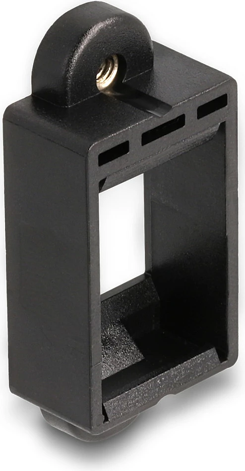 Mbajtës Keystone DeLOCK, kornizë snap-in me vida, plastikë, 18x40x10 mm, i zi
