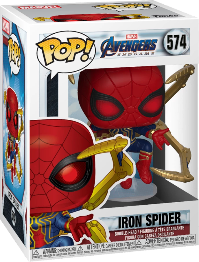 Figurinë koleksionuese Funko Pop! Funko Marvel Avengers: Endgame Iron Spider me Nano Gauntlet #574, vinyl