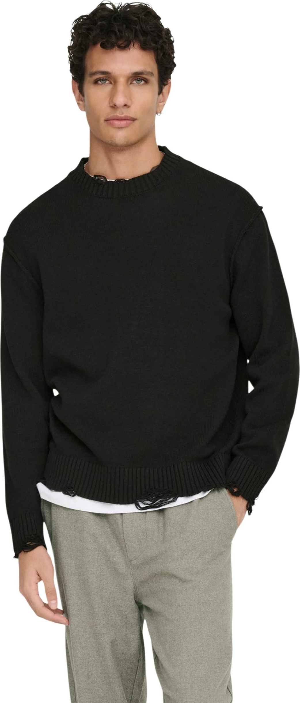 Xhemper për meshkuj Only & Sons Onstune Rlx 22034238, i zi [Madhësia: XL]