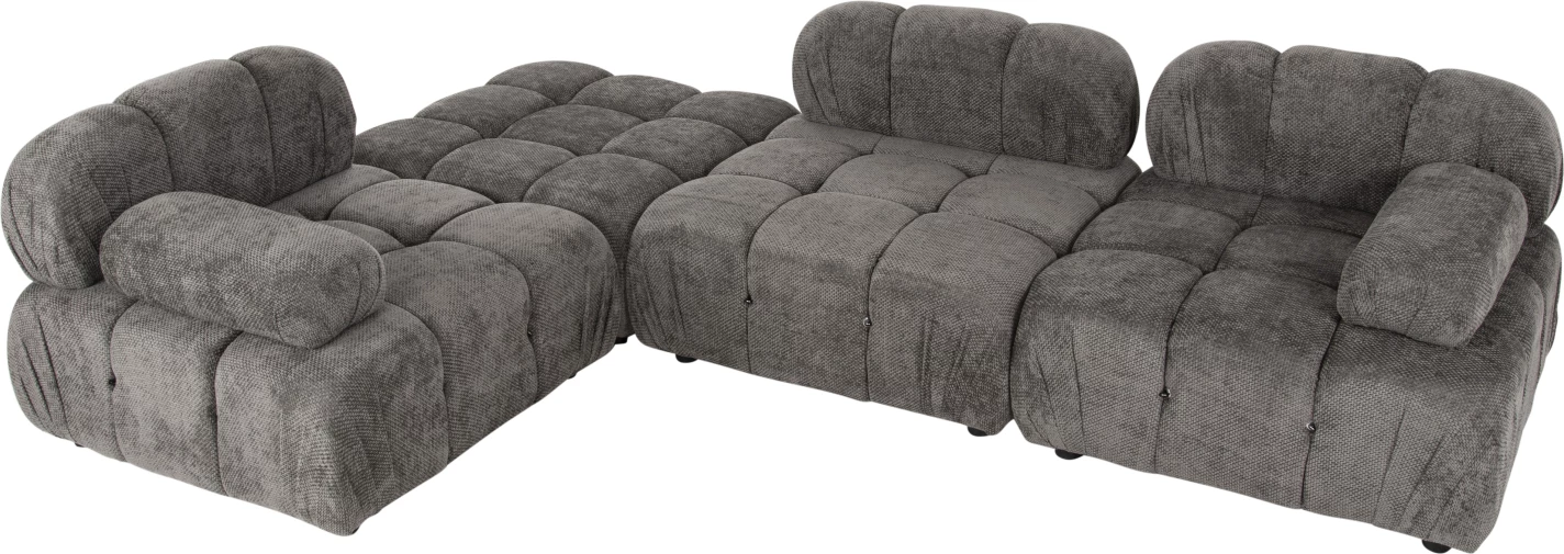 Divan polimorfik SHIFTER FH6073.02, pëlhurë e teksturuar, ngjyrë gri, 290x196x76H cm