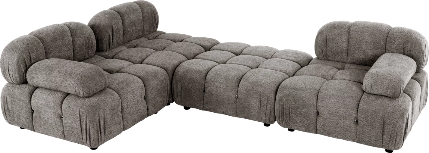 Divan polimorfik SHIFTER FH6073.02, pëlhurë e teksturuar, ngjyrë gri, 290x196x76H cm
