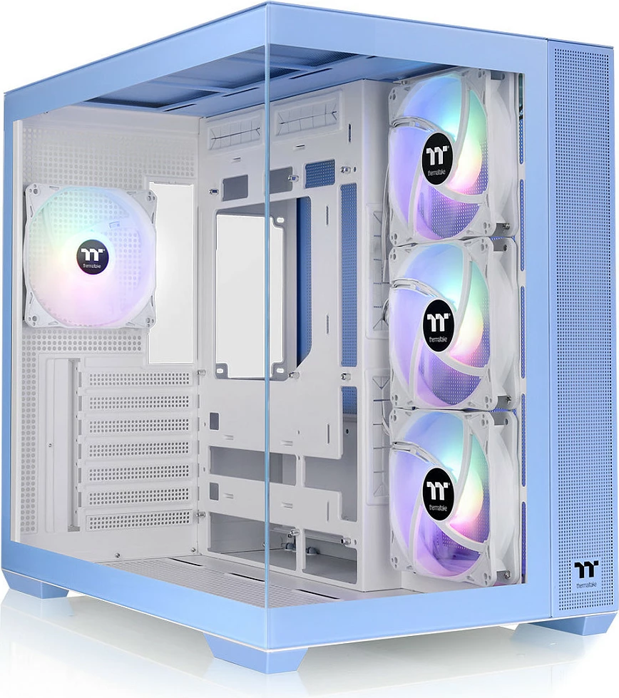 Kasë Thermaltake View 380 TG ARGB Hydrangea Blue, Midi Tower, xham i temperuar, ARGB, kaltër