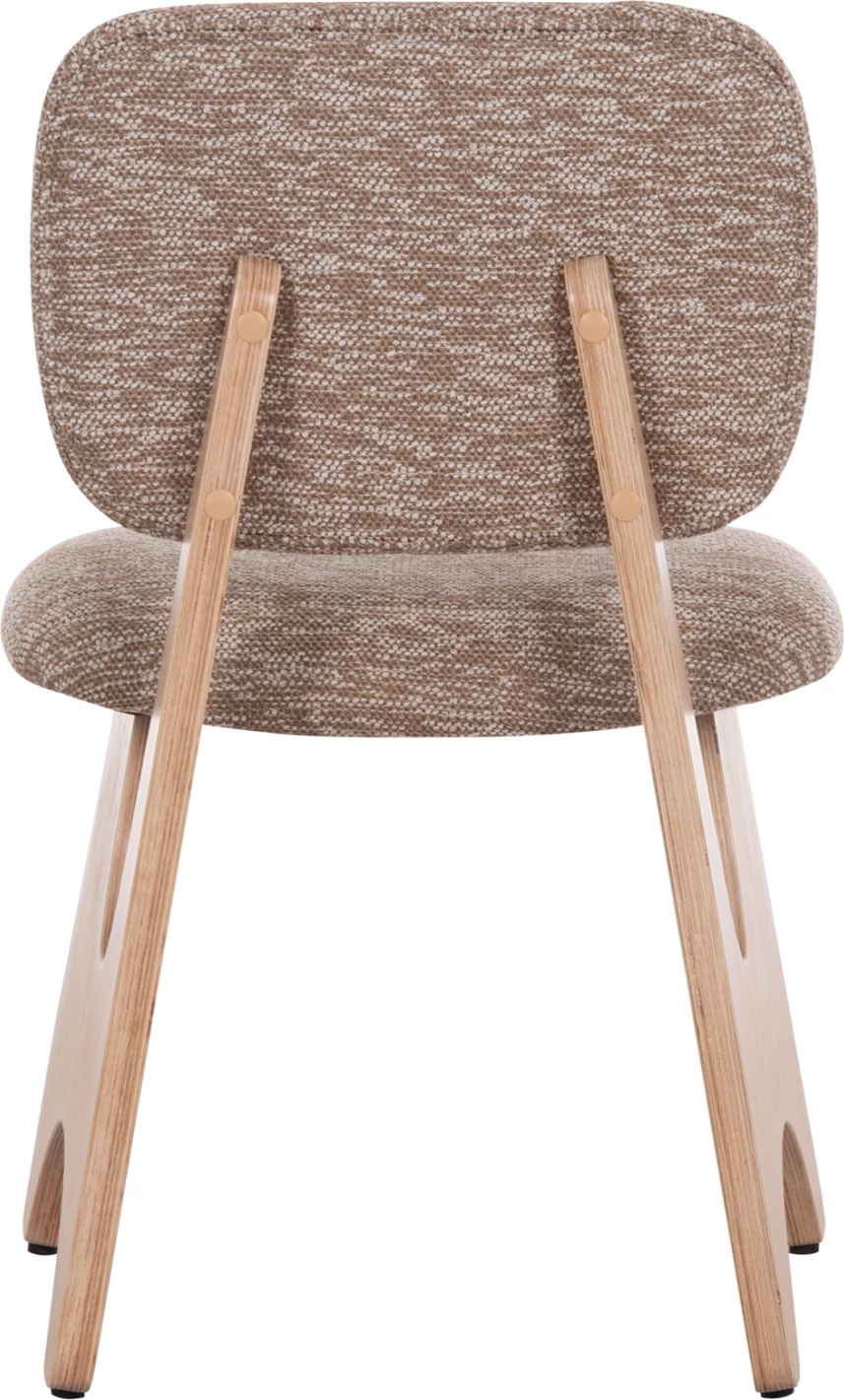 Karrige ngrënieje BELLISI, stof kafe, këmbë dru lisi, FH18248.01, 53x56x78cm, set prej 2 copë