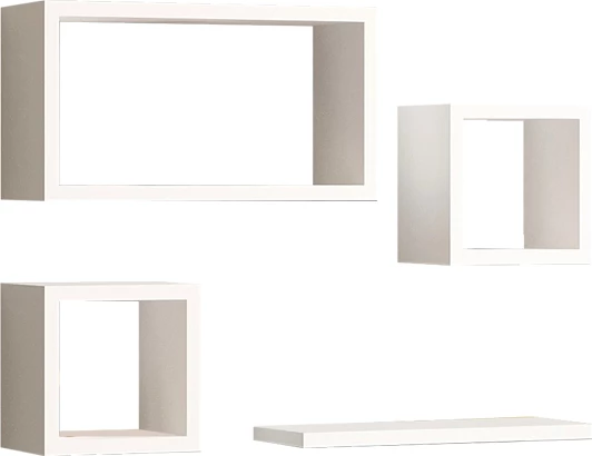 Raft melamine Babine, ngjyrë e bardhë, 84x15x44cm