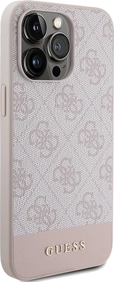 Mbështjellës Guess 4G Stripe për iPhone 14 Pro Max, Rozë