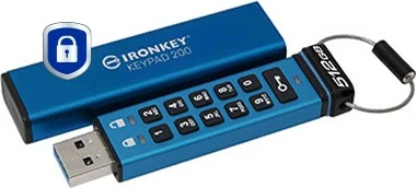 USB stick Kingston IronKey Keypad 200, 512GB, kaltër
