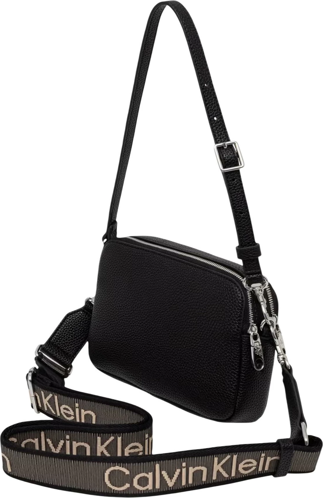 Çantë crossbody për femra Calvin Klein Webbing 2X Strap Camera Bag LV04F3656G, e zezë