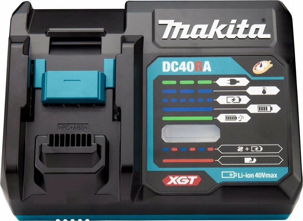 Set baterish me karikues Makita XGT BL4050F x2 + DC40RA, 40V Max, 2x5.0Ah Li-Ion (180Wh), karikim 45 min