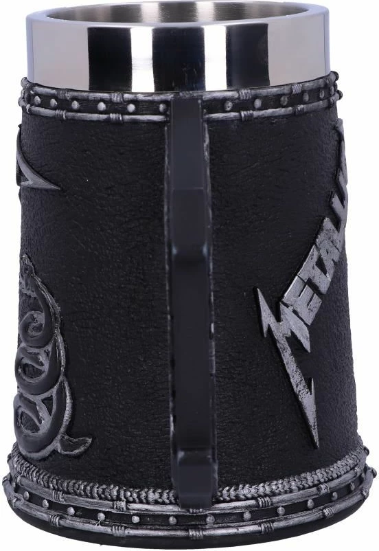 Mug dekorativ NEMESIS NOW Metallica The Black Album, rezinë me insert inox i heqshëm, i pikturuar me dorë, i zi