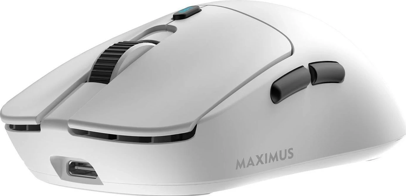 Maus gaming White Shark Maximus, 26000 DPI, wireless/wired, USB-C, i bardhë