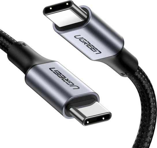 Kabëll USB C në USB C Ugreen 70427, 1m, 100W, e zezë/argjendtë