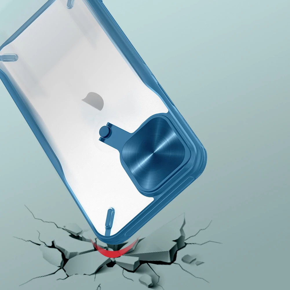 Mbështjellës Nillkin Cyclops Case për iPhone 13 Pro, me kapak kamere dhe qëndrim, i zi