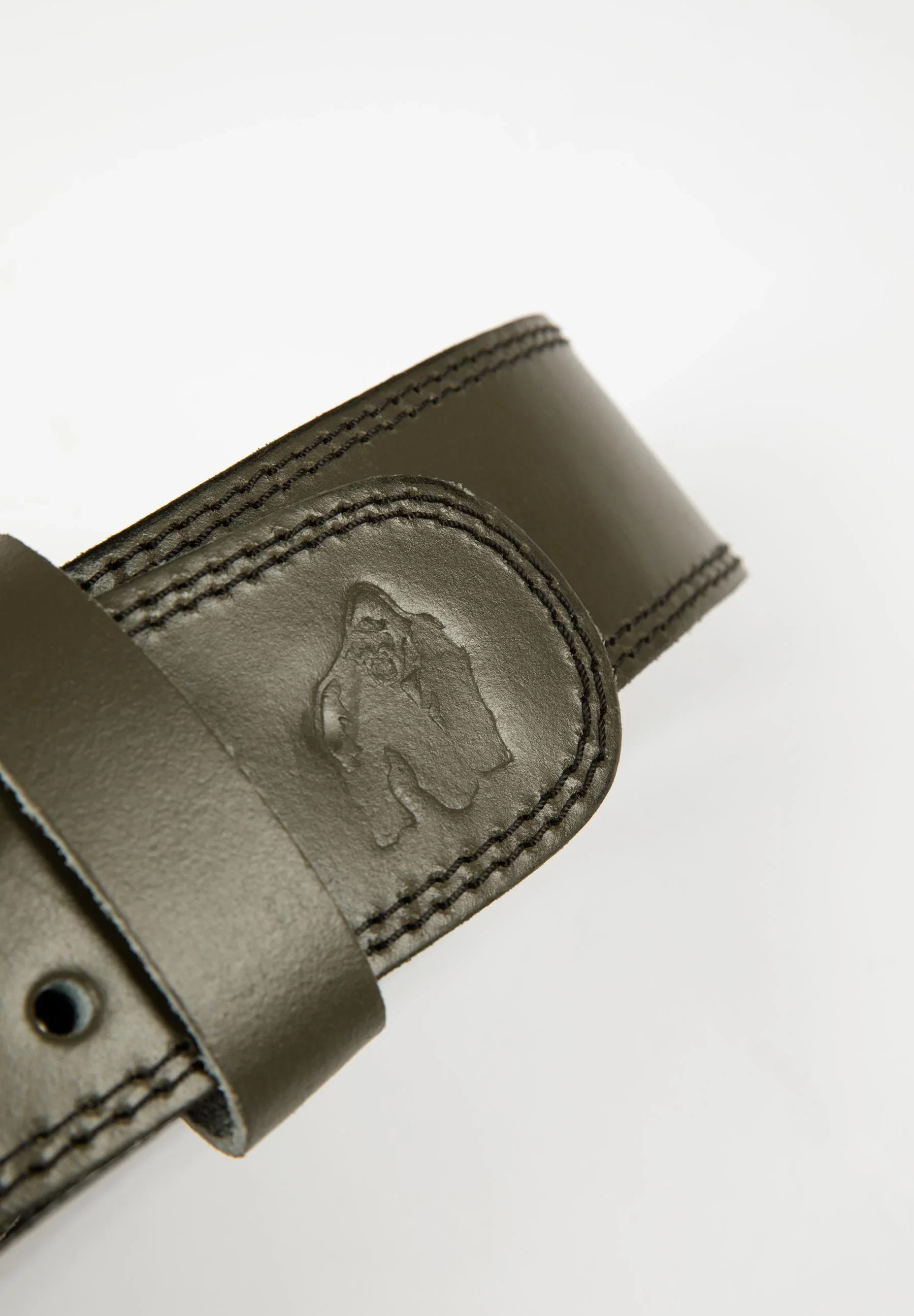 Gorilla Wear 4 Inch Padded Leather Lifting Belt - Army Green [Madhësia: S/M]