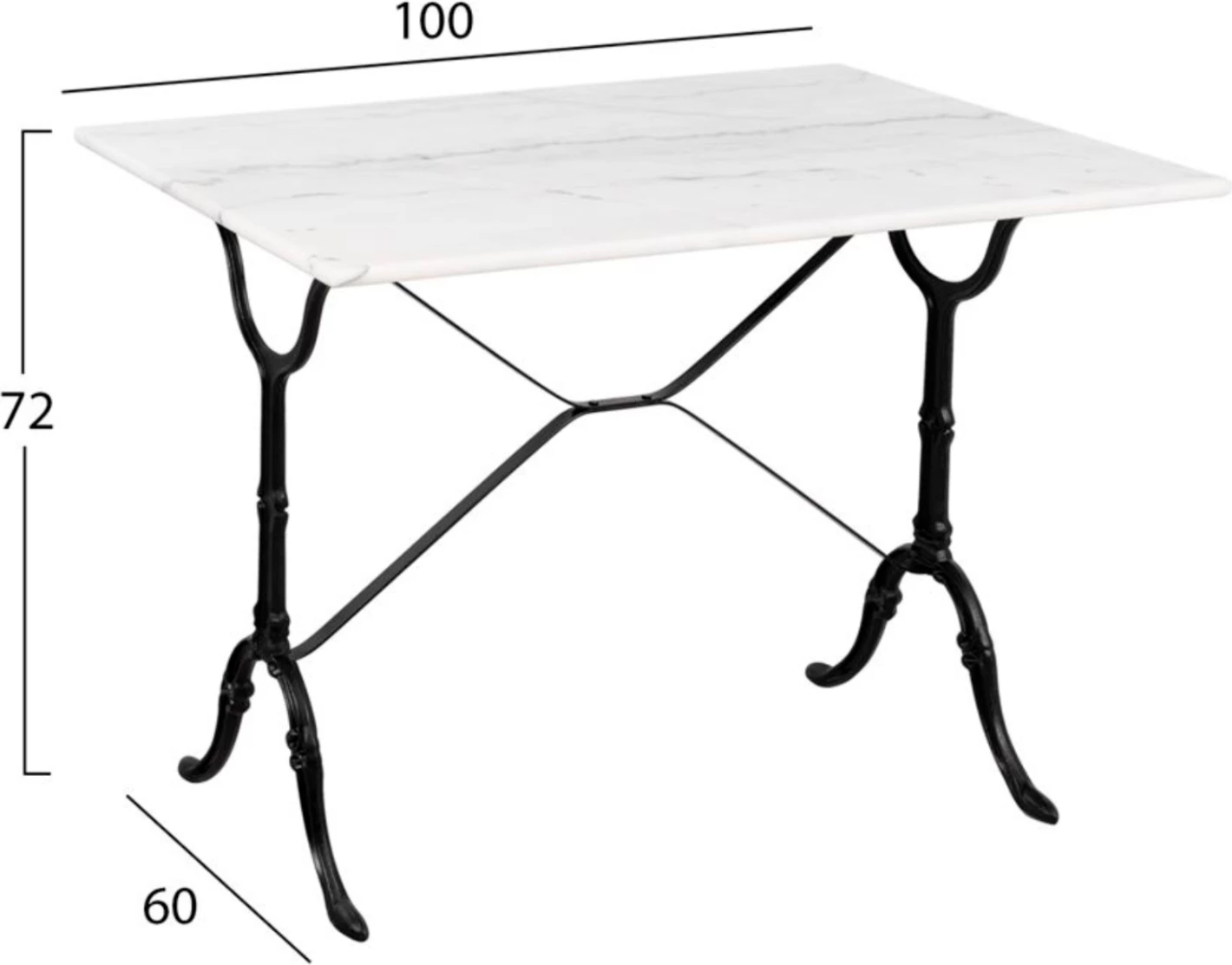 Set kopshti tavolinë & karrige FH11874, 5 pjesë, mermer/të zeza