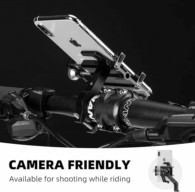 Mbajtës telefoni për biçikletë Rockbros 699-BK, aliazh alumini, i zi