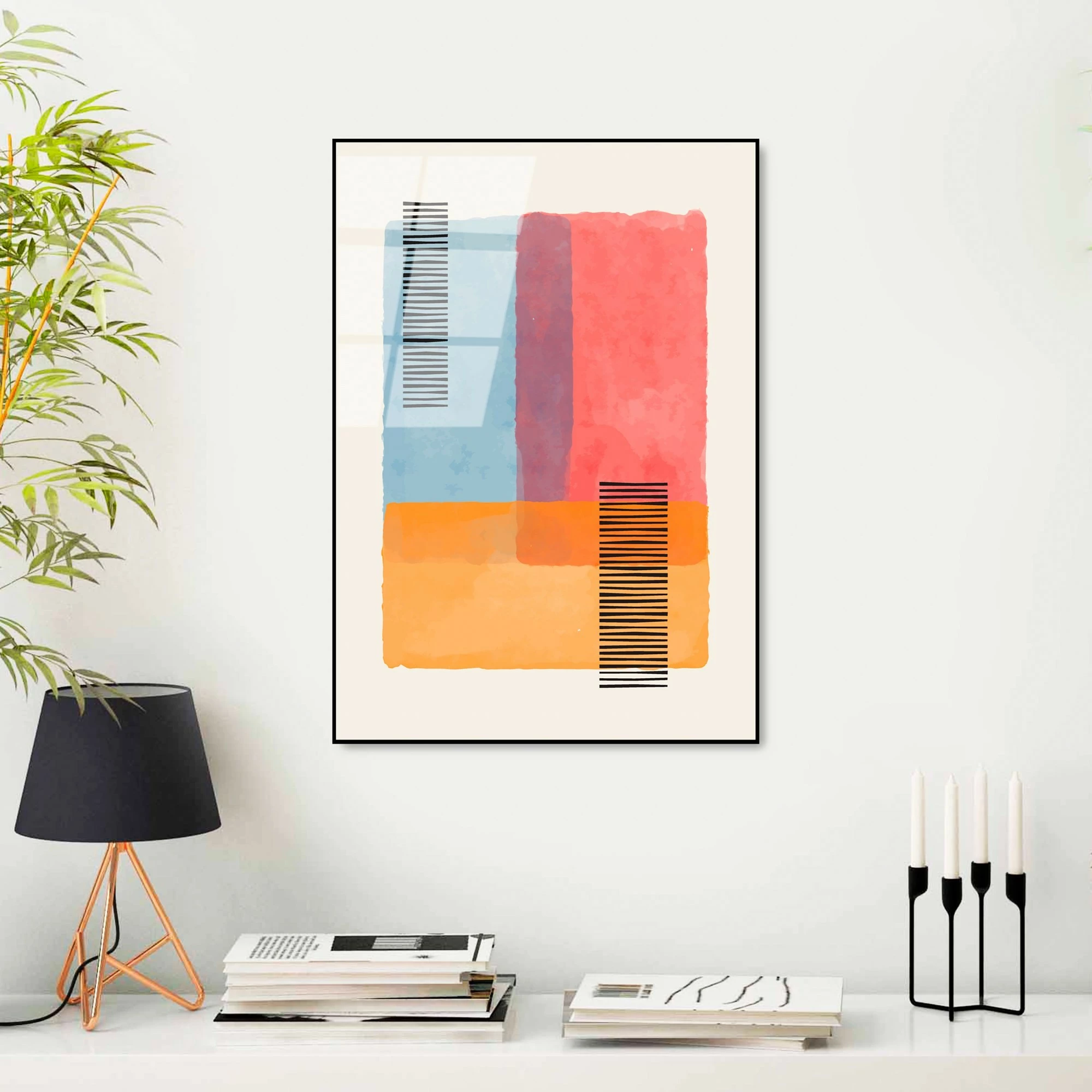Pikturë dekorative prej xhami të temperuar, Wallity UV-919, shumëngjyrëshe, 45x65cm