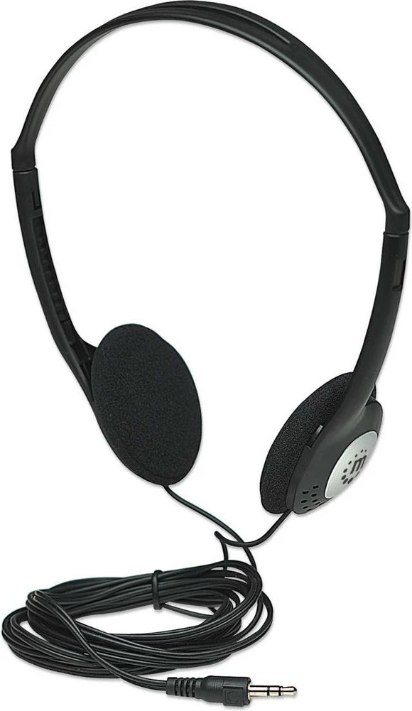 Kufje MANHATTAN Stereo 3.5mm, të zeza, me kabllo 2.2m
