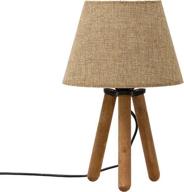 Llambë tavoline PWL-1071 Ε27, bezhë kafe-arre, D22x32cm
