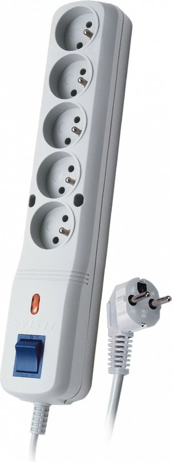 Prizë me mbrojtje nga mbingarkesa Lestar LV-530W, 5 dalje, 1.5m, e bardhë