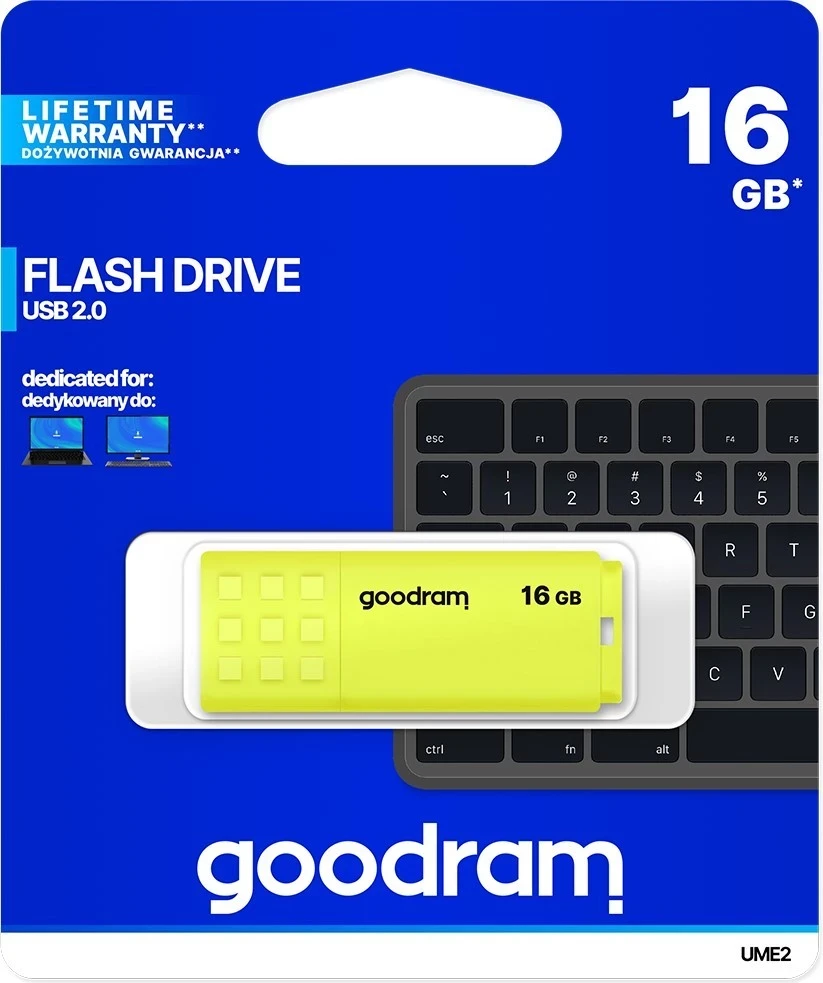 USB Flash GoodRAM 16GB, e verdhë
