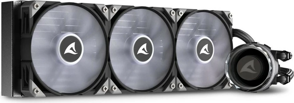 Ftohës uji all-in-one Sharkoon S90 RGB, 3x12cm, për procesor, RGB, i zi