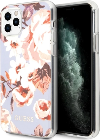 Mbështjellës Guess GUHCN65IMLFL02 për iPhone 11 Pro Max, Flower Collection, vjollcë