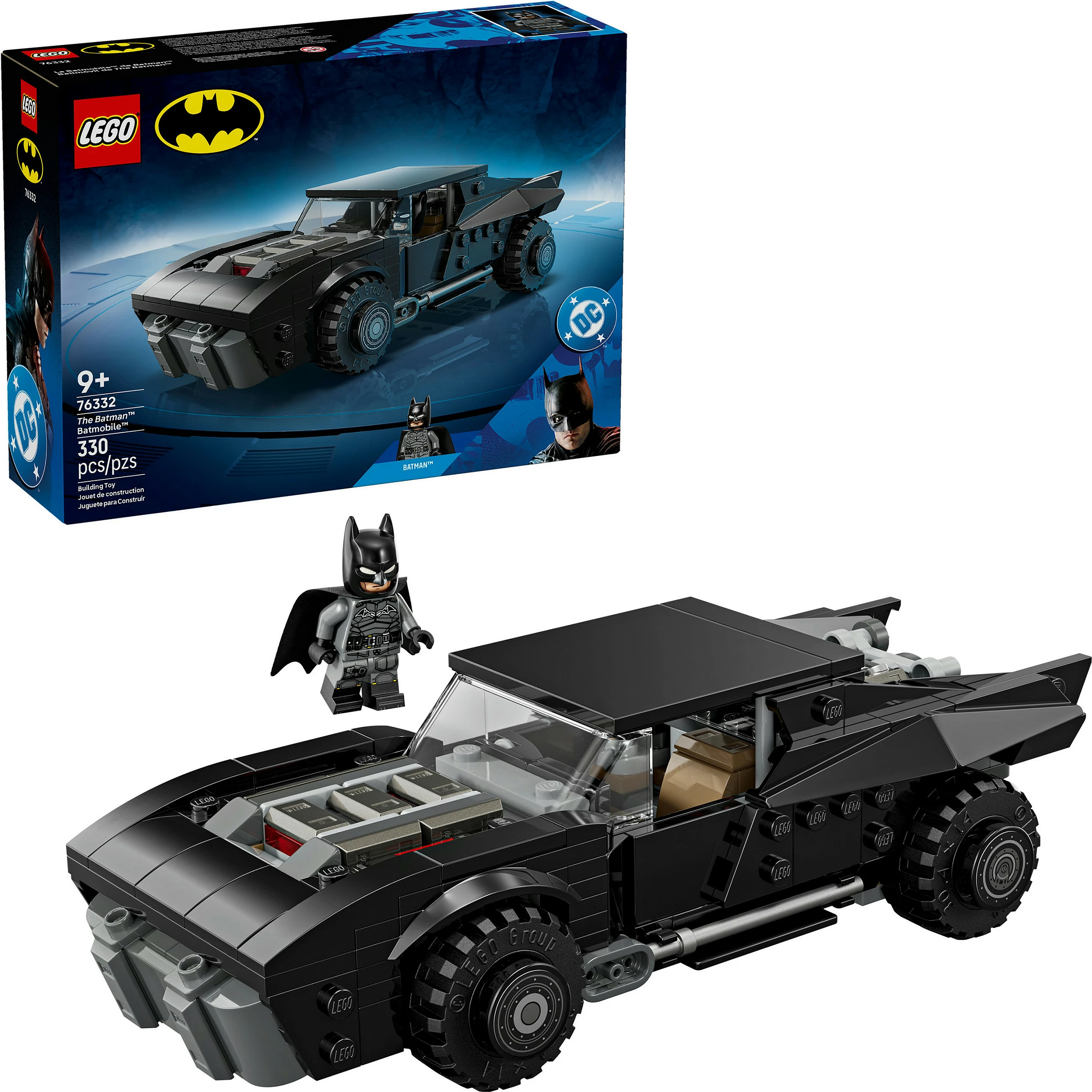 Set ndërtimi LEGO DC Super Heroes 76332 The Batman Batmobil, 330 copë, 9+ vjeç, shumëngjyrësh