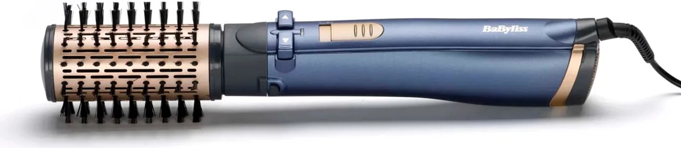 Brushë stiluese për flokë BaByliss AS965E, 1000W, 4 në 1, furçë 38 mm, jonizim, 2 temperatura + ajër i ftohtë, kabllo 2.2 m, blu, set me 4 koka