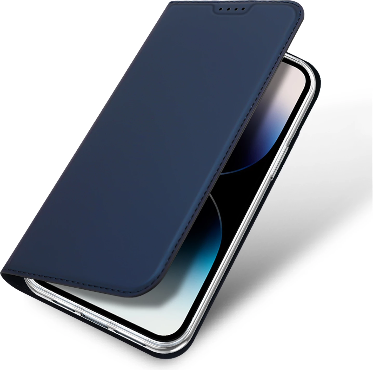 Mbështjellës Dux Ducis Skin Pro për iPhone 15 Pro, me kapak dhe xhep kartelash, Kaltër