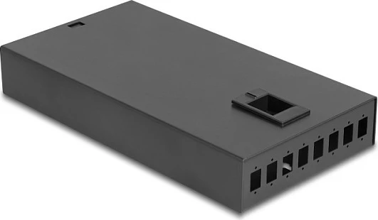 Kuti terminali fibër optike DeLOCK Desktop 8-Port për 8x SC Simplex, metal, e zezë