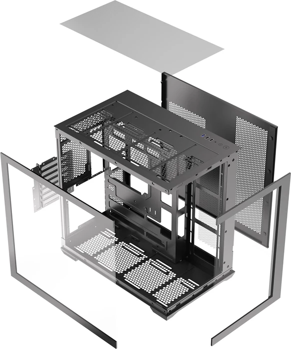 Kasë DarkFlash C280 midi tower me 7 ventilatorë, e zezë