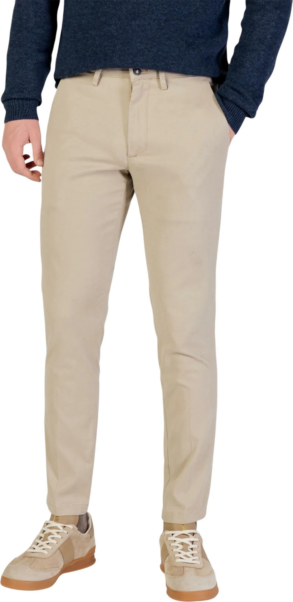 Pantallona chino për meshkuj Borghese 5WPA01 07CO126M, bezhë e çeltë