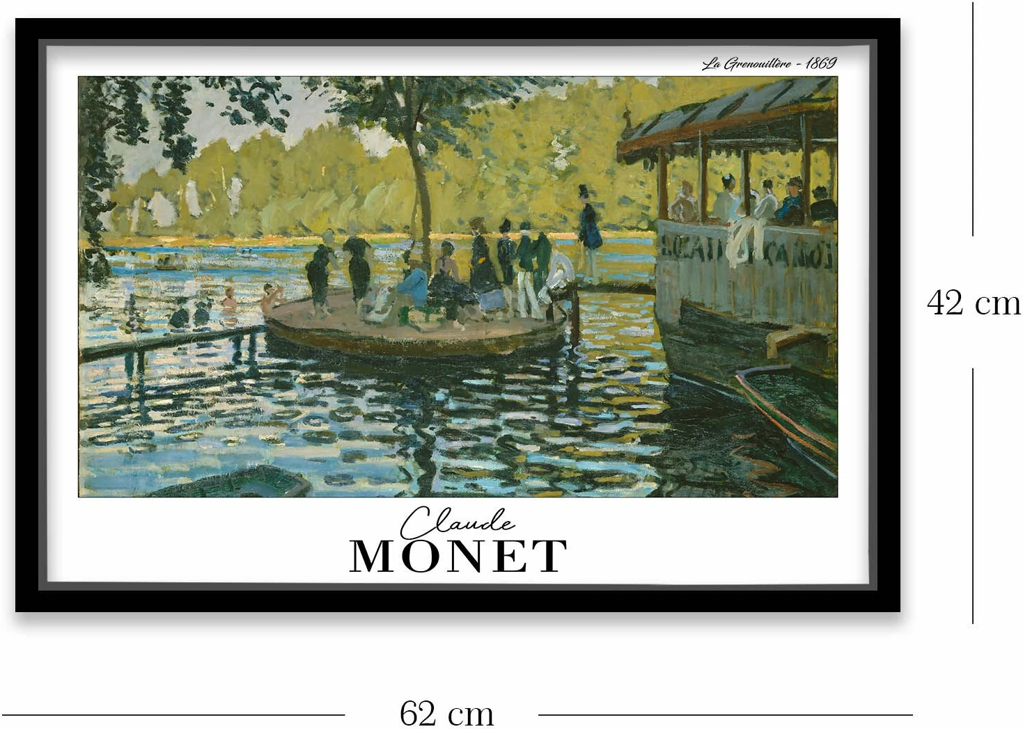 Pikturë dekorative me kornizë, Monet, shumëngjyrëshe, 42x62cm, Wallity 4262SYHMONET-006