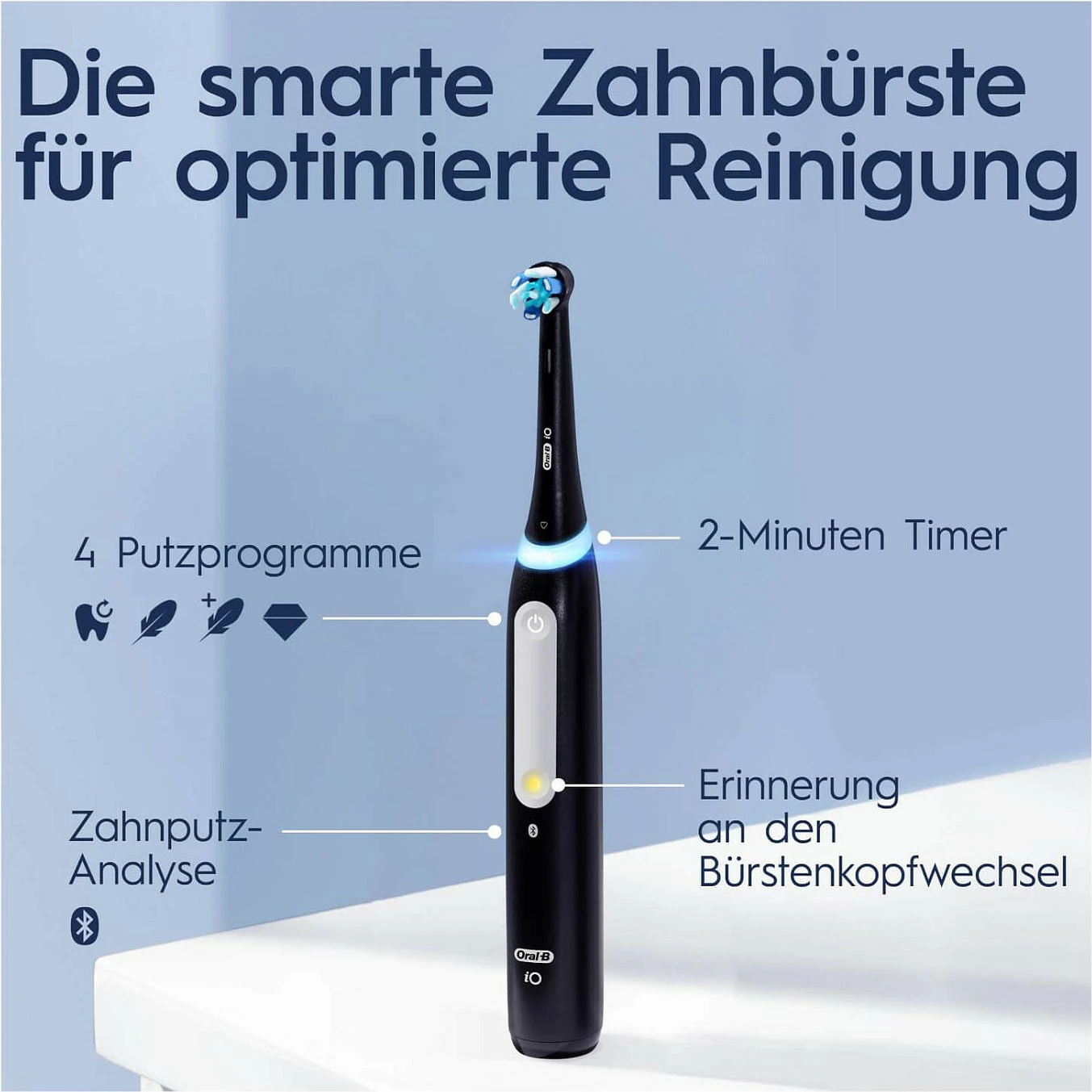 Furçë dhëmbësh elektrike Oral-B iO Series 4, Adult, Daily care, Sensitive, Super sensitive, Whitening, Black