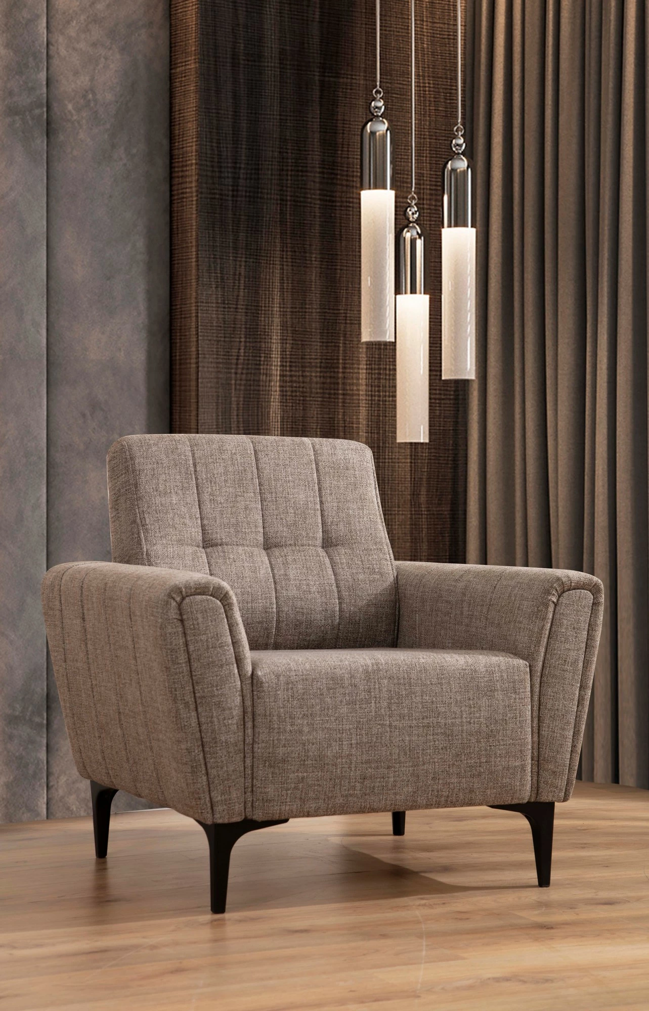 Fotelje një vendëshe Atelier del Sofa, Hamlet, ngjyrë kafe e çelët