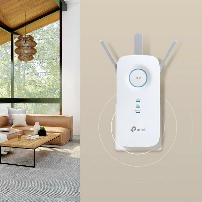 Përsëritës Wi‑Fi, TP-Link RE550, AC1900 dual-band 600+1300 Mbps, OneMesh, 3x3 MIMO, portë Ethernet
