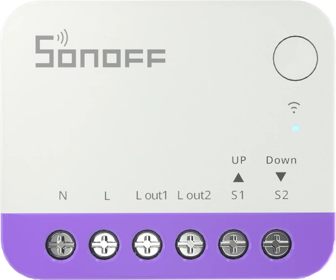 Switch i mençur Wi‑Fi për roleta, Sonoff MINI-RBS, Matter, kontroll përqindje, 100–240V, 2.4GHz, 2 copë