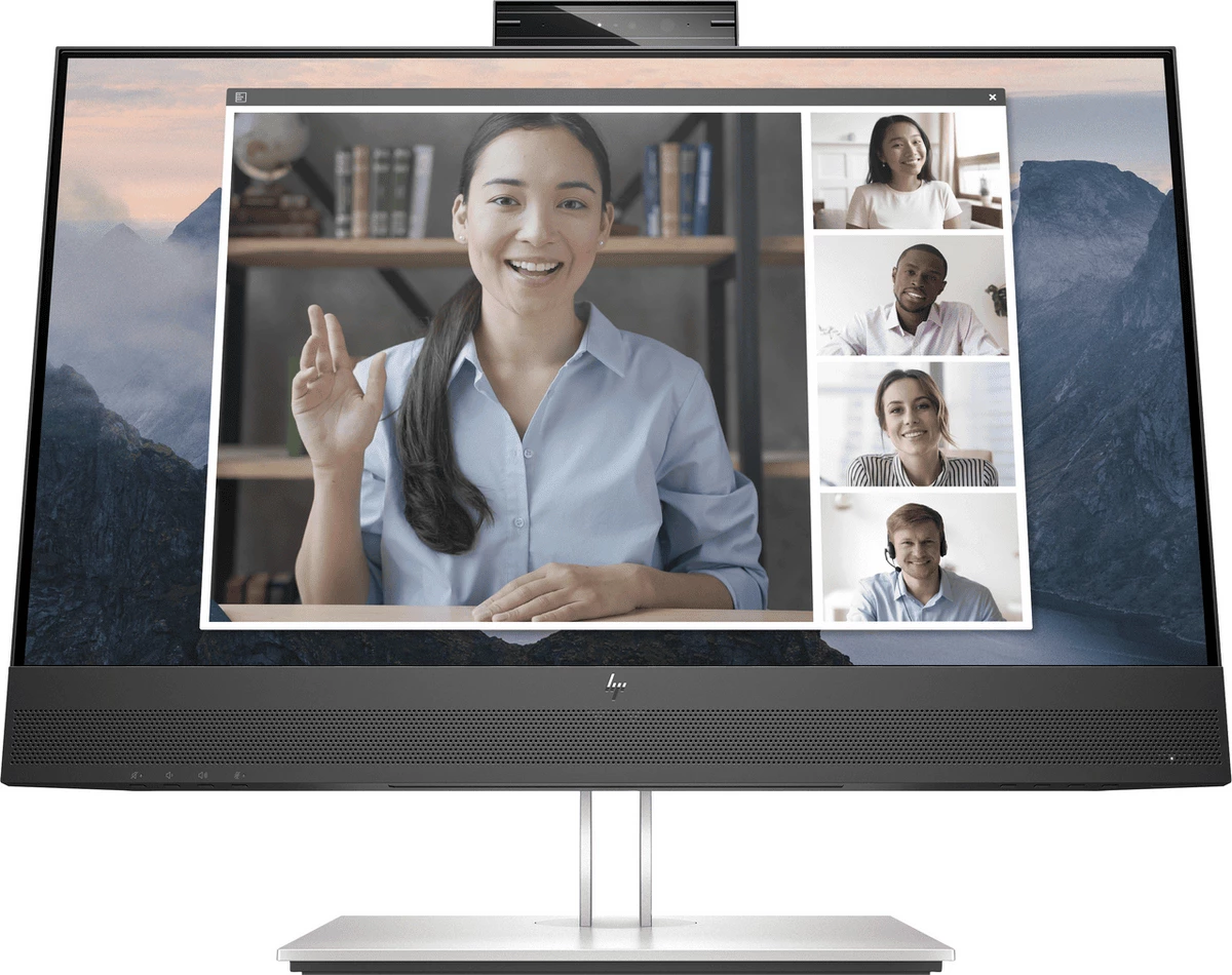 monitor, HP, 169L0AA#ABB, 23.8", IPS, Full HD 1920x1080, 60 Hz, me kamerë dhe altoparlantë, zi