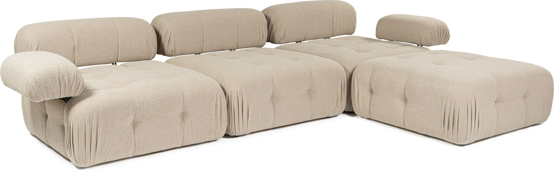 Këndare Doblo 3 vendëshe me pouffe, ngjyrë pjeshke