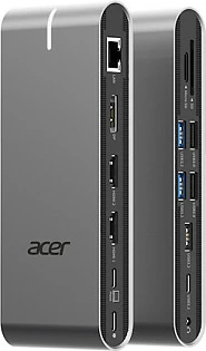 Docking station Acer 15-në-1 USB-C, HDMI x2, DisplayPort, LAN, 100W PD, argjendtë