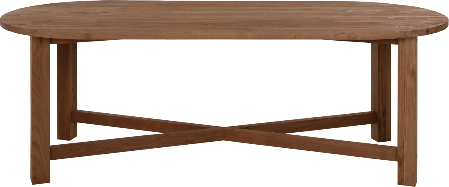 Tavolinë ngrënie KUTAI, dru TEAK i ricikluar, ngjyrë natyrale, 220x100x75H cm