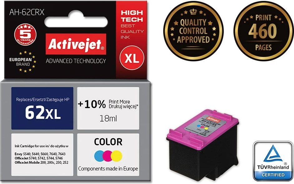 Ngjyrë zëvendësuese Activejet AH-62CRX për printer HP, 18ml