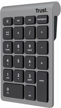 Tastierë numerike wireless Trust Xalas 25709, 2.4 GHz, 22 taste, UK layout, Argjendtë