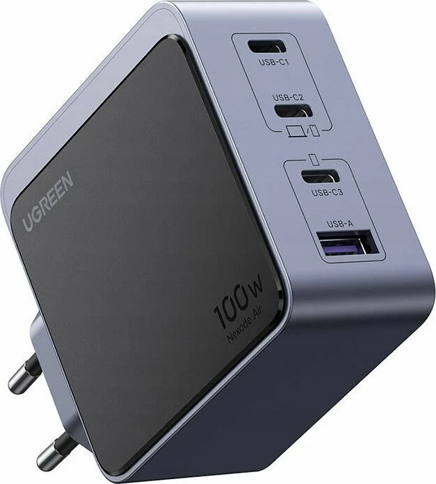 Karikues Ugreen Nexode Air 35043 100W 3x USB-C + 1x USB-A, pa kabllo, gri