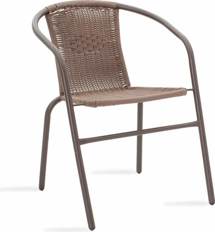 Tavolinë me karrige Obbi-Watson, 3 pjesë,, metal-pe, kafe