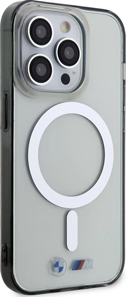 Mbështjellës BMW Silver Ring MagSafe për iPhone 15 Pro, transparent