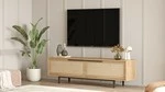 Komodë për TV, ngjyrë arrë dhe lis, Skye Decor, On1-Su