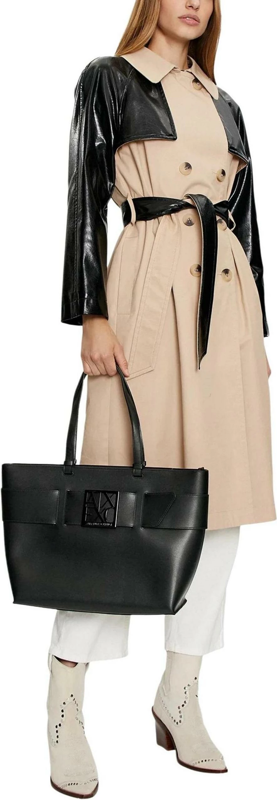Çantë shopper për femra Armani Exchange 949127 0A874, e zezë