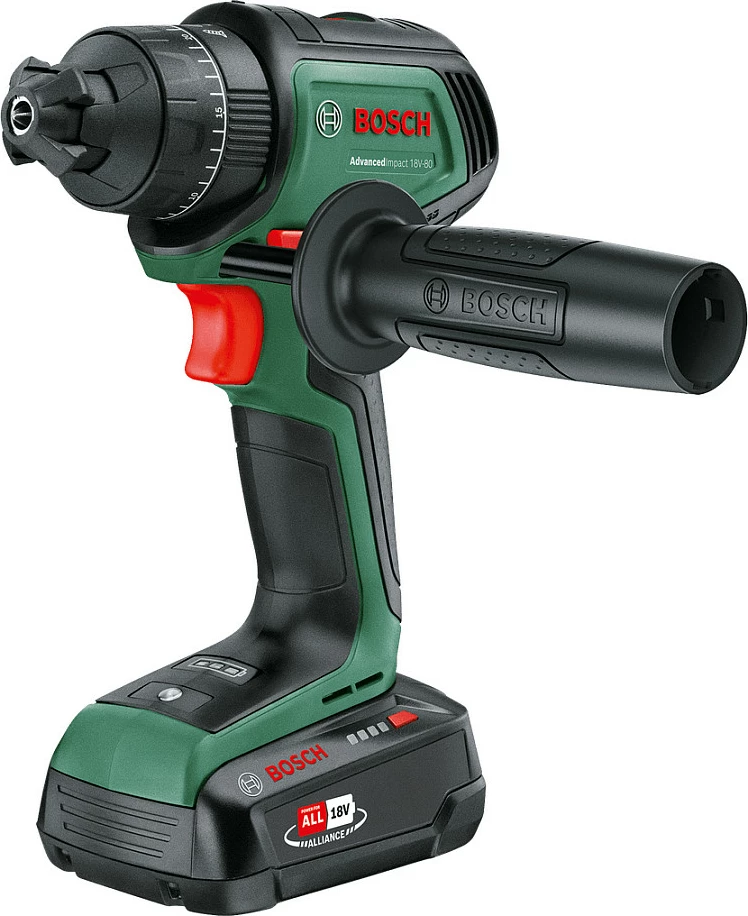 Shpuese/vidhosëse me bateri Bosch AdvancedImpact 18V-80 QuickSnap, 18V, 2x 2.5Ah, e gjelbër/zezë