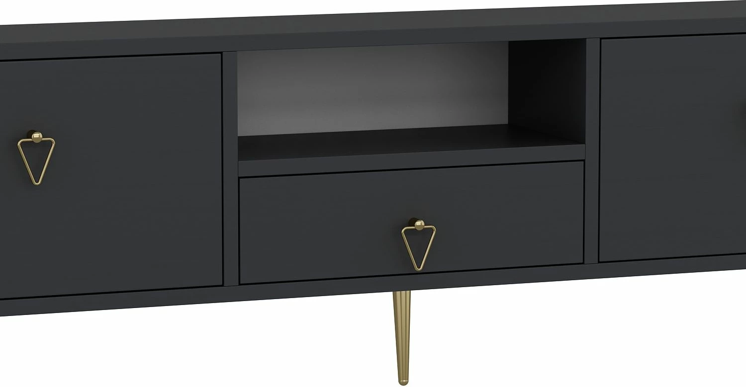 Komodë për TV, ngjyrë antracit dhe ari, Skye Decor, 1306-DROP-1